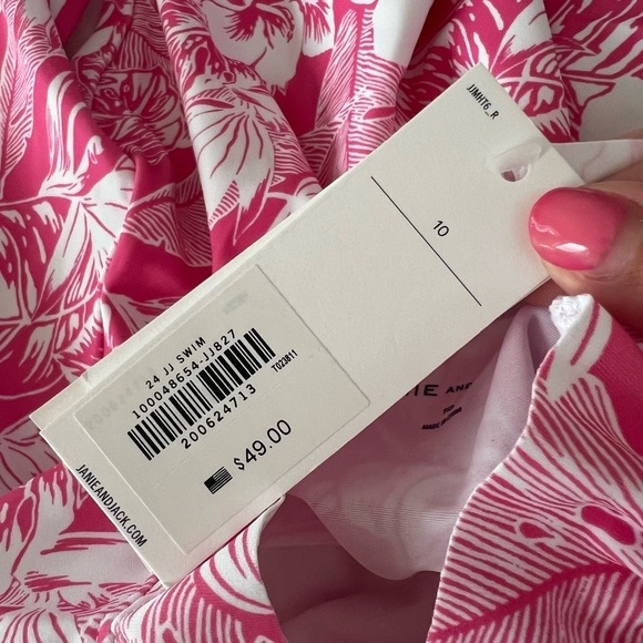 NWT Janie and Jack Girls Tropical Palm Rash Guard Swimsuit in size 10 - Picture 8 of 8